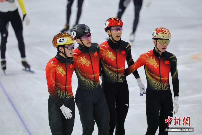 米兰冬奥会短道速滑男子5000米接力B组决赛中国队