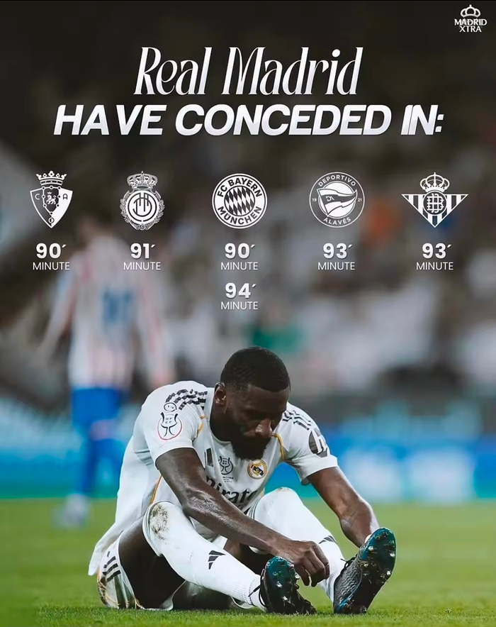 皇马近两个月5场补时失球积压积分差距扩大至